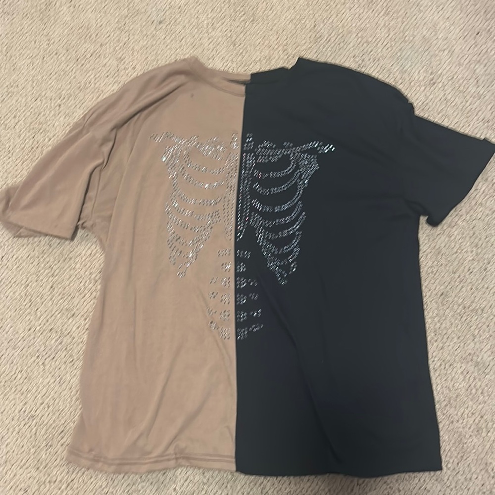 A Bedazzled Rib-Cage Over Sized Shirt